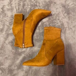 Block Heel Sock Booties